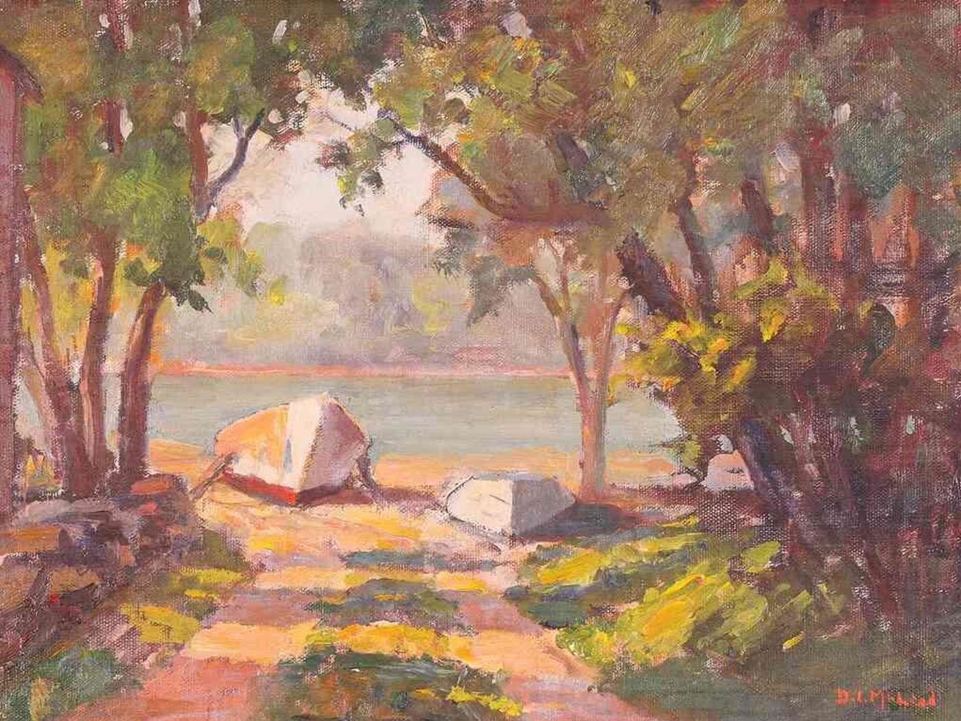 Donald Ivan McLeod (1886-1967) - Boats In A Lakeside Scene