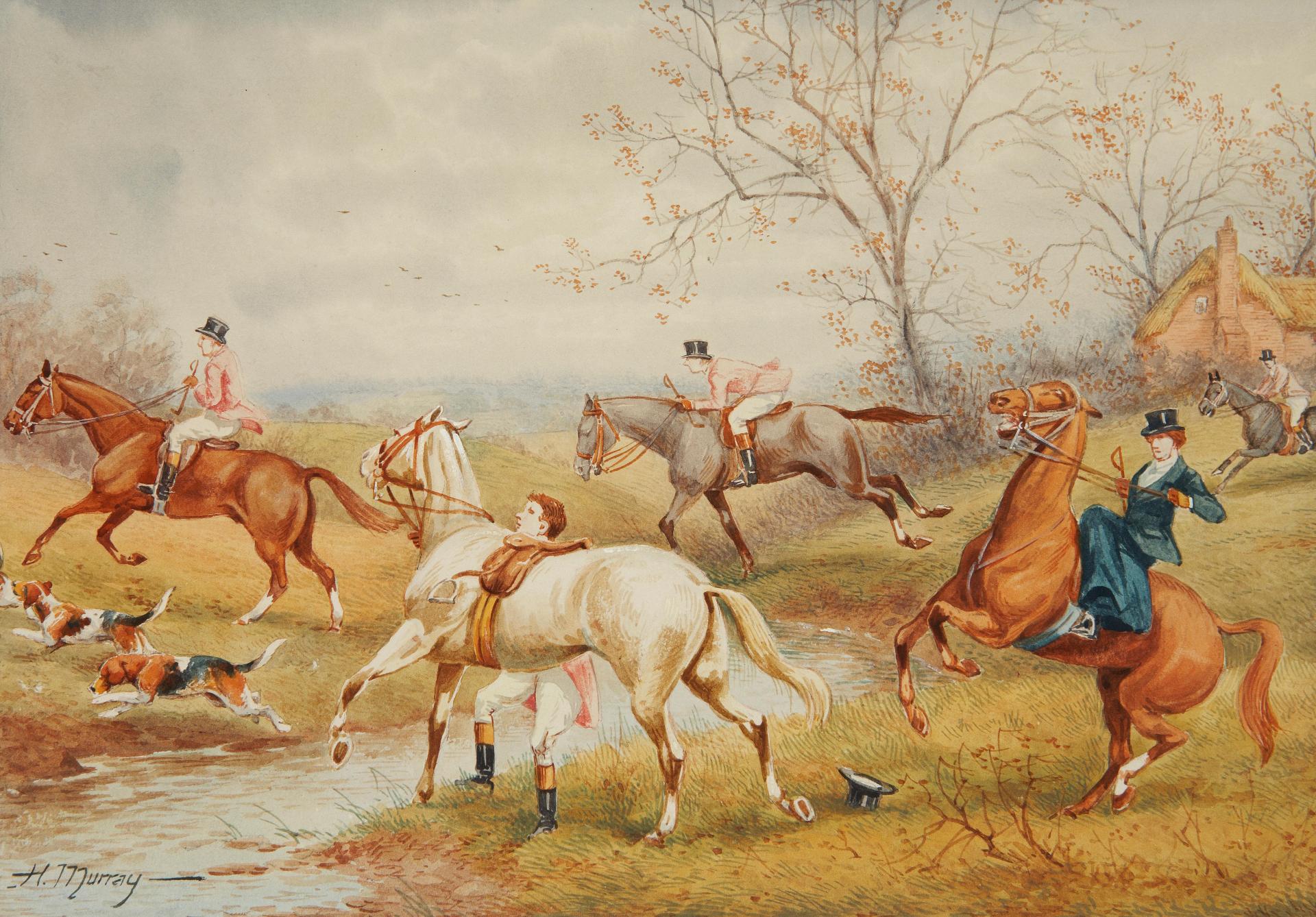H. Murray (1850-1860) - Four hunting scenes