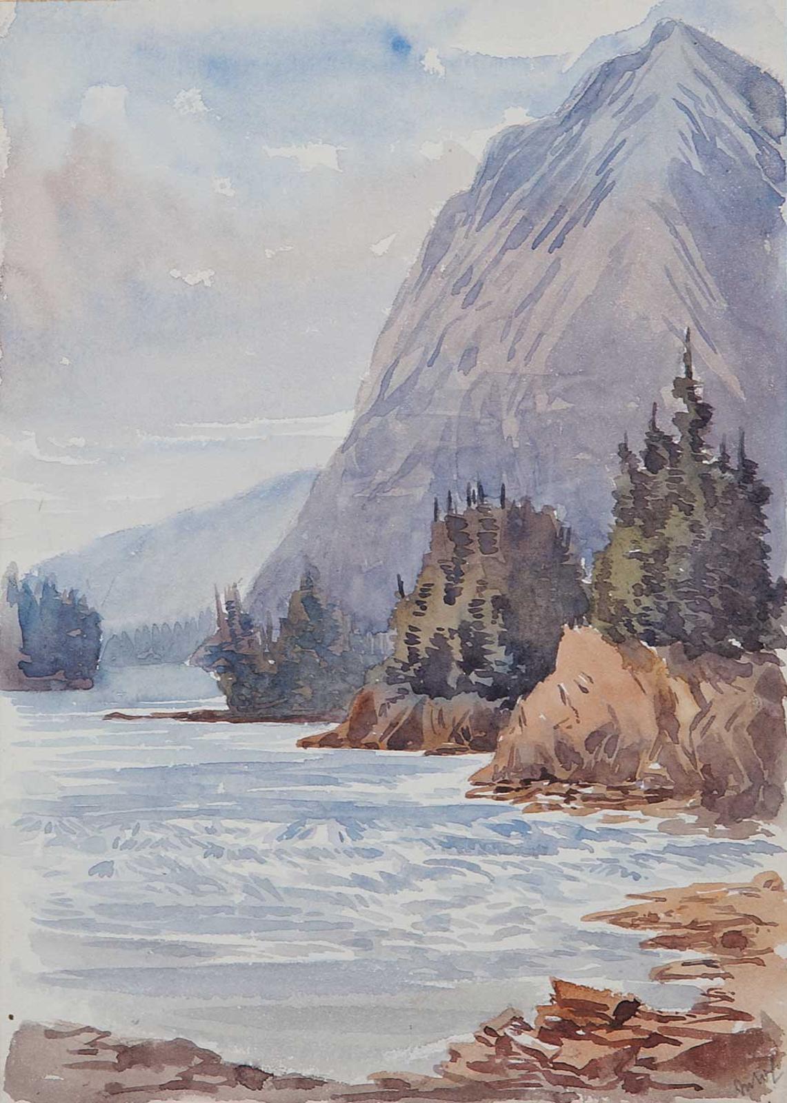 M. W. L. School - Near Banff, Canada, 1889 [Bow River]