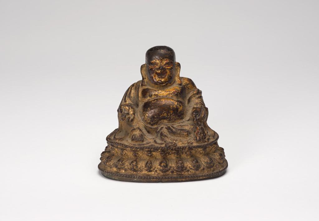 Chinese Art - A Chinese Parcel Gilt Lacquer Bronze Figure of Putai, 17th century, Ming Dynasty