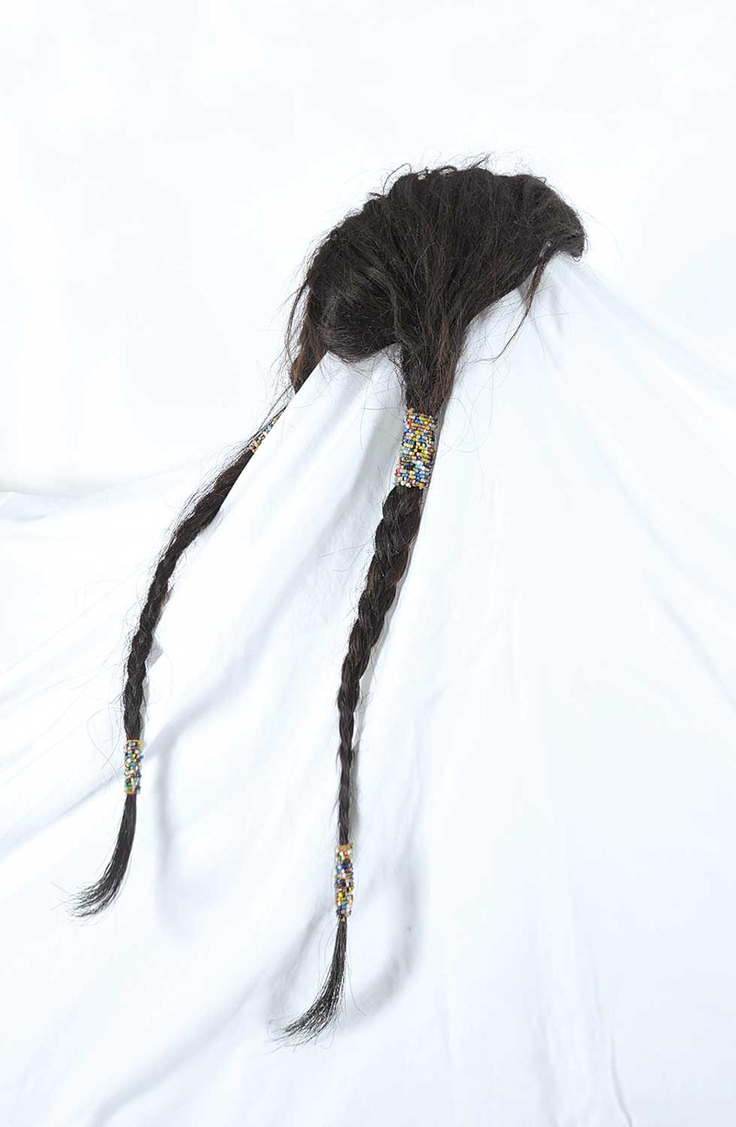 First Nations Basket School - Horse Hair Headdress with Beaded Braids