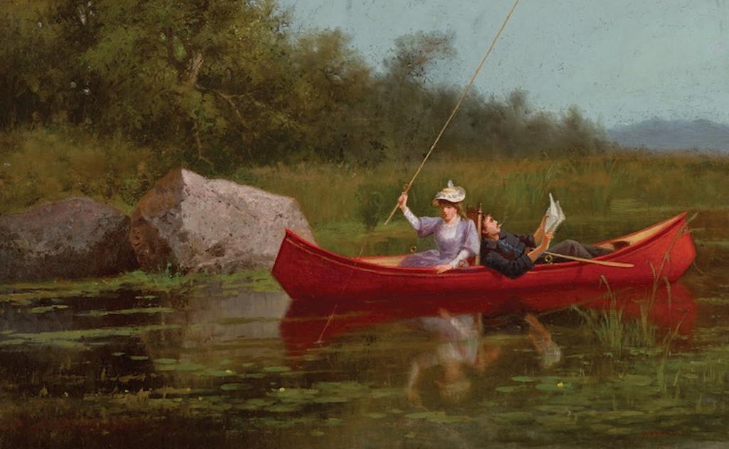 William Raphael (1833-1914) - Throwing the Bait, River St. Charles, Quebec, 1895