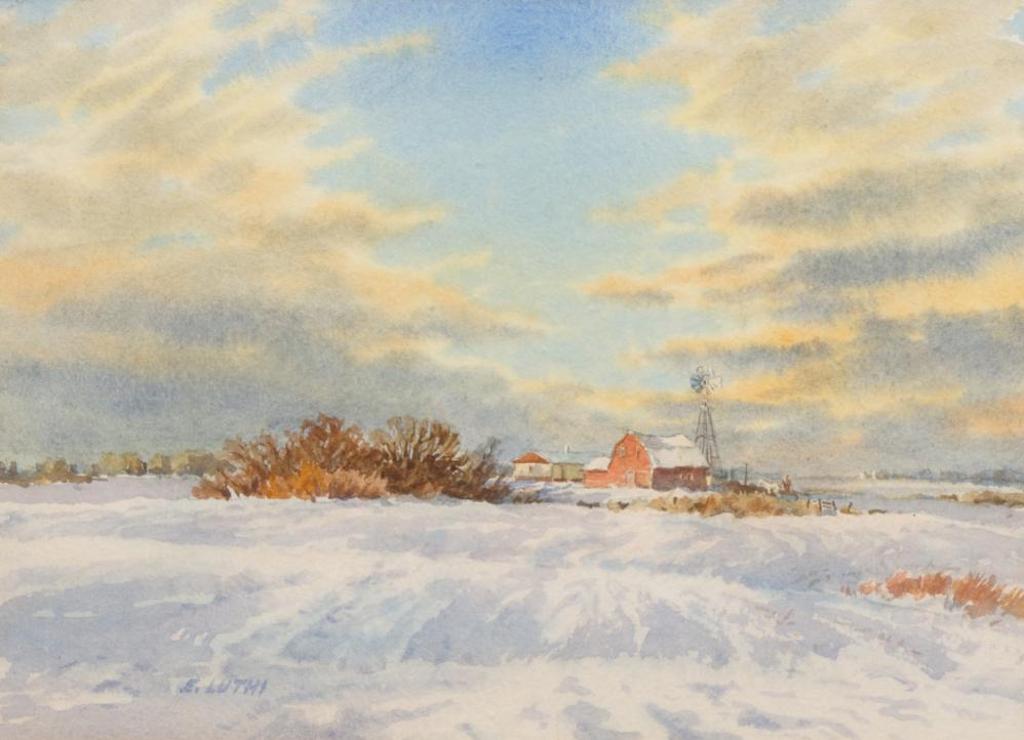 Ernest (Ernie) Luthi (1906-1983) - Untitled - Farmyard in Winter