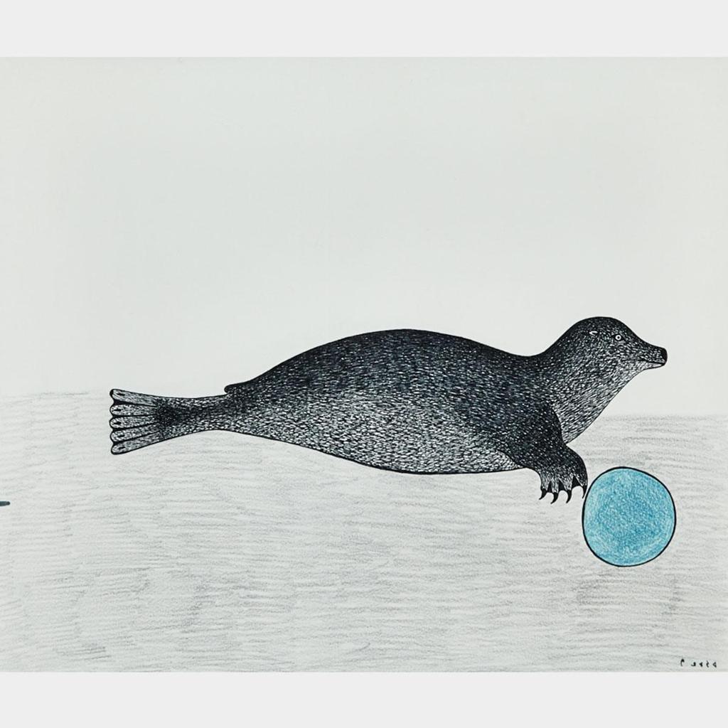 Kenojuak Ashevak (1927-2013) - Untitled (Playful Seal)