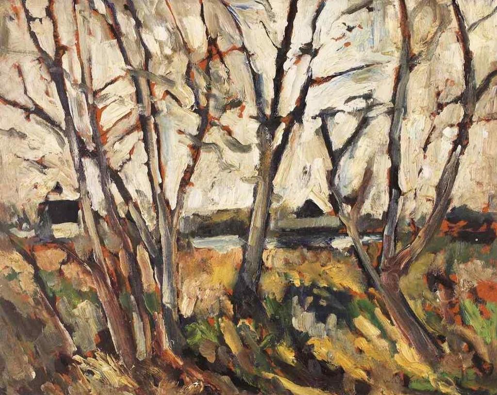 William Lewy Leroy Roy Stevenson (1905-1966) - Trees And Barn