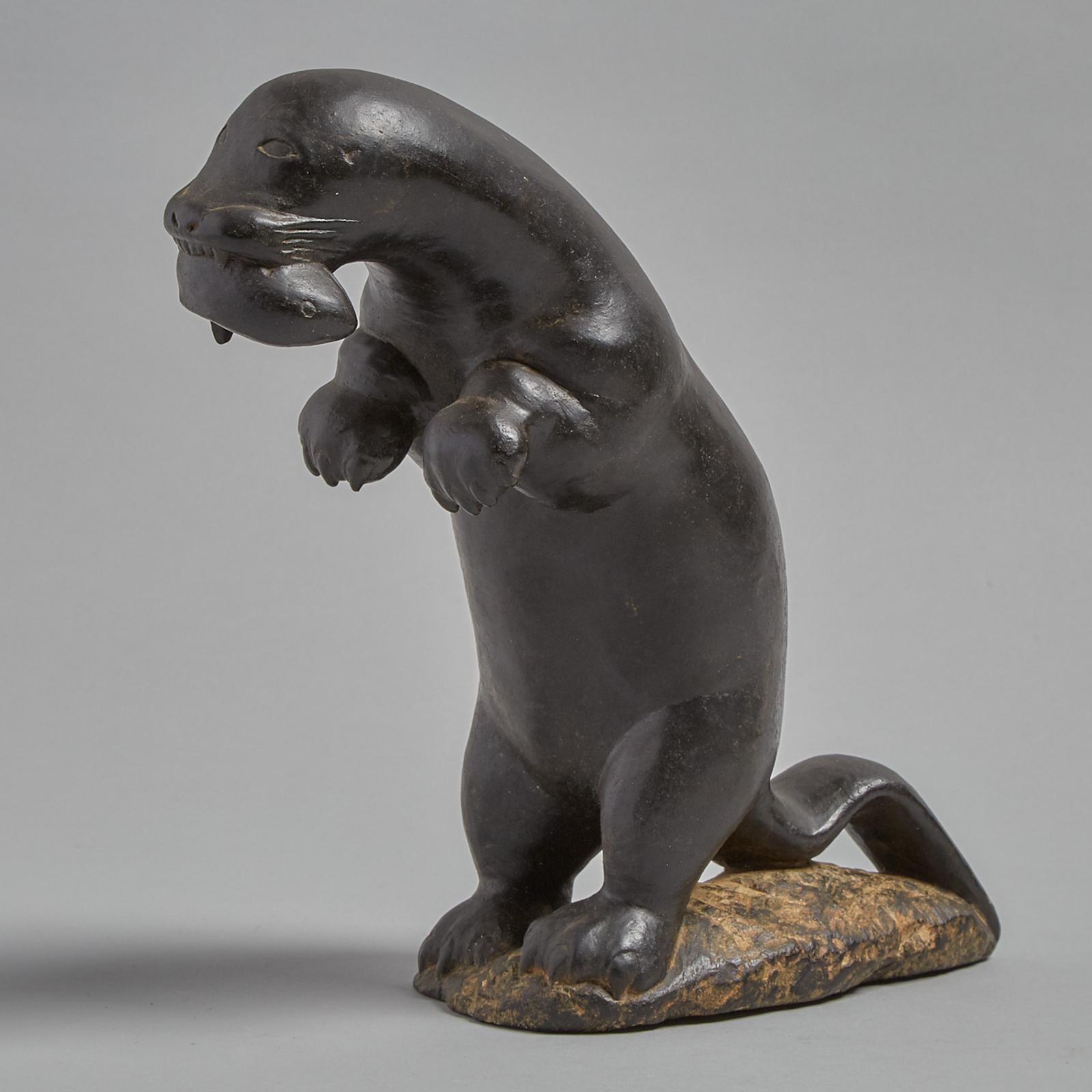 Johnny Inukpuk Jr. (1911-2007) - Otter With Fish
