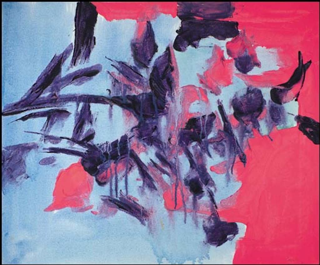 Lise Gervais (1933-1998) - Abstraction en rose et mauve