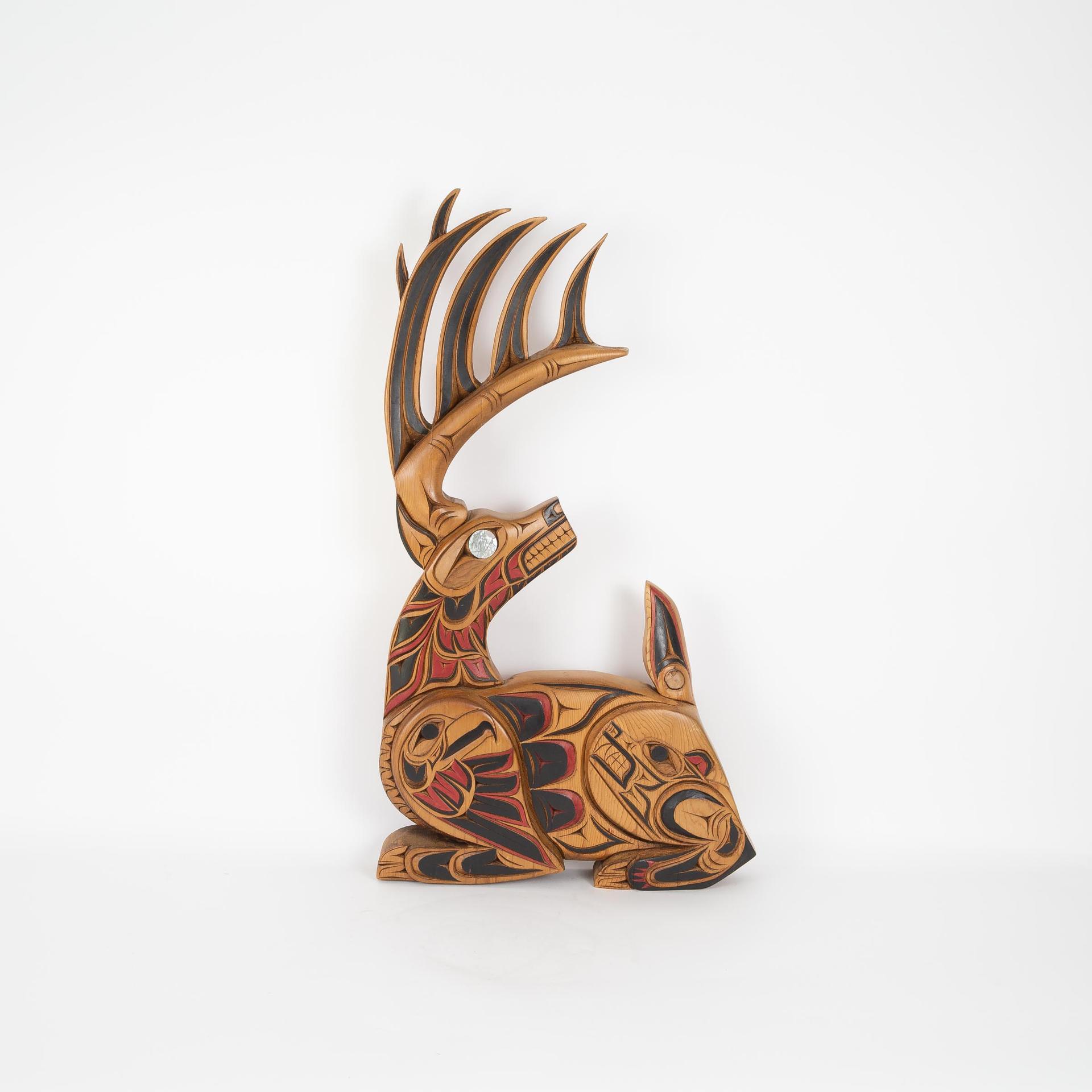 Chris Sparrow - Deer, Eagle And Bear Wood Carving