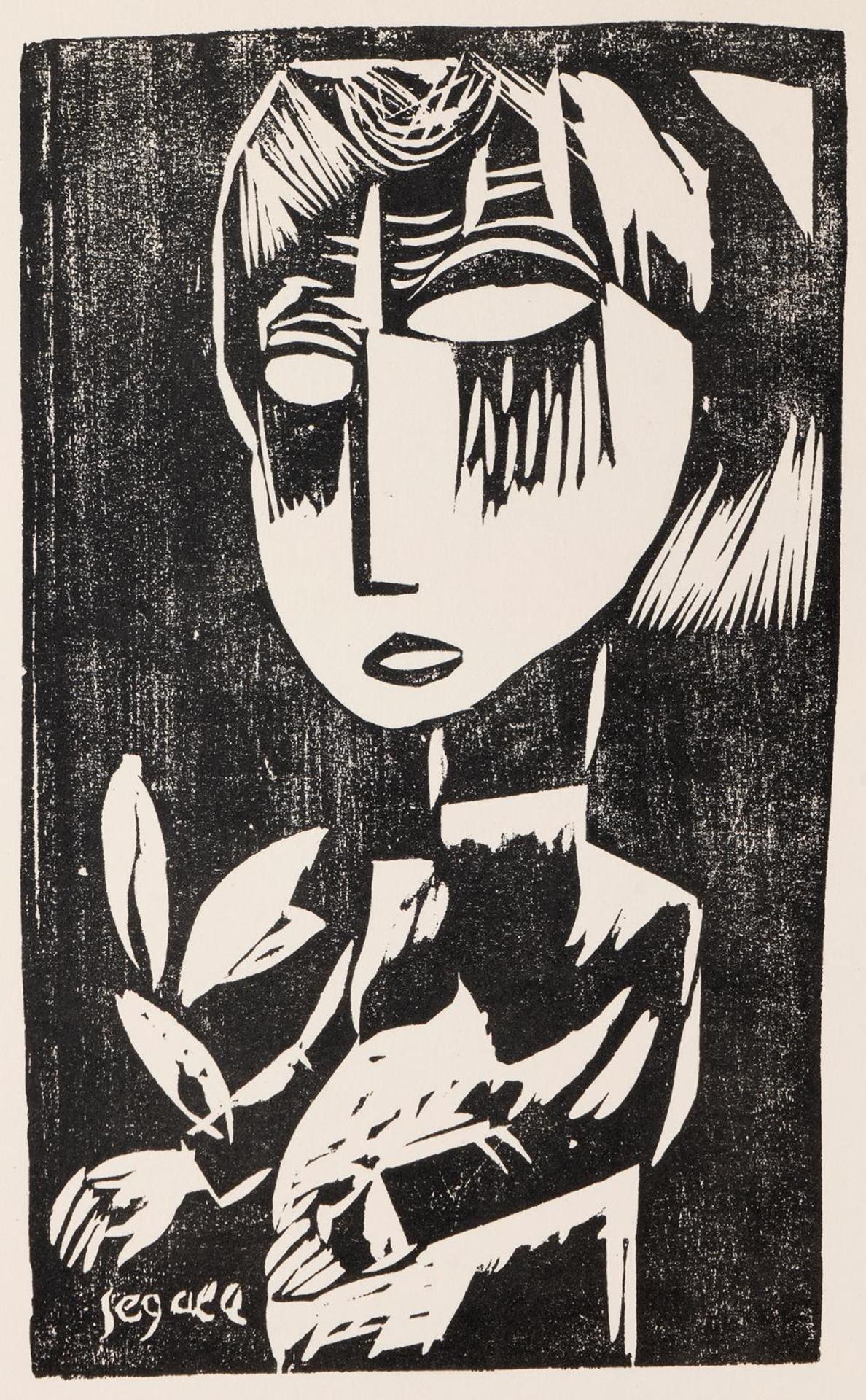 Lasar Segall (1891-1957) - Untitled - Woman With Plant
