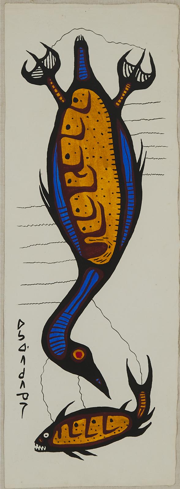 Norval H. Morrisseau (1931-2007) - Fish And Loon