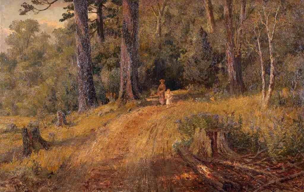 Thomas Mower Martin (1838-1934) - Figures On A Wooded Path