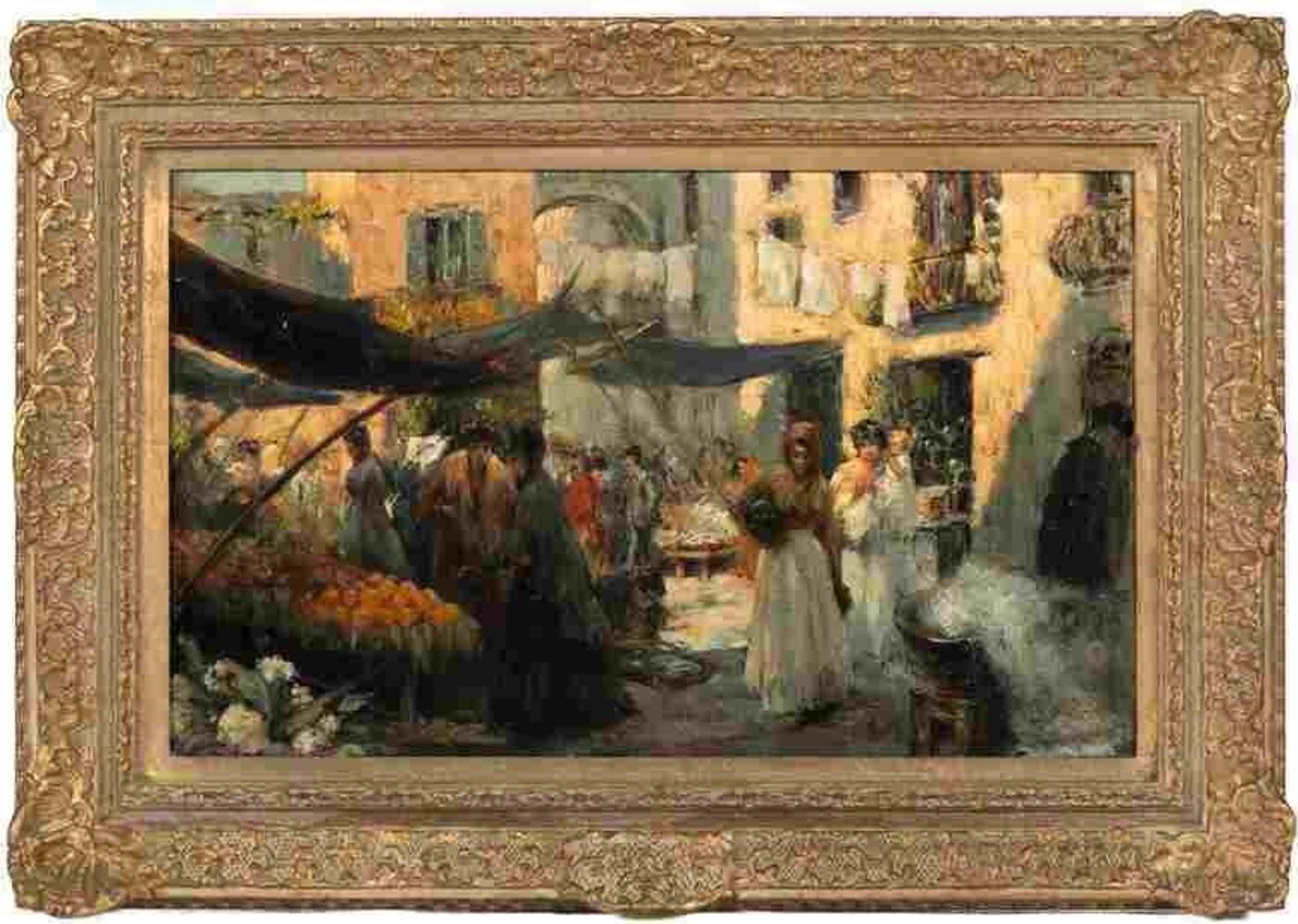 Emilio Gola (1851-1923) - Bazaar Scene