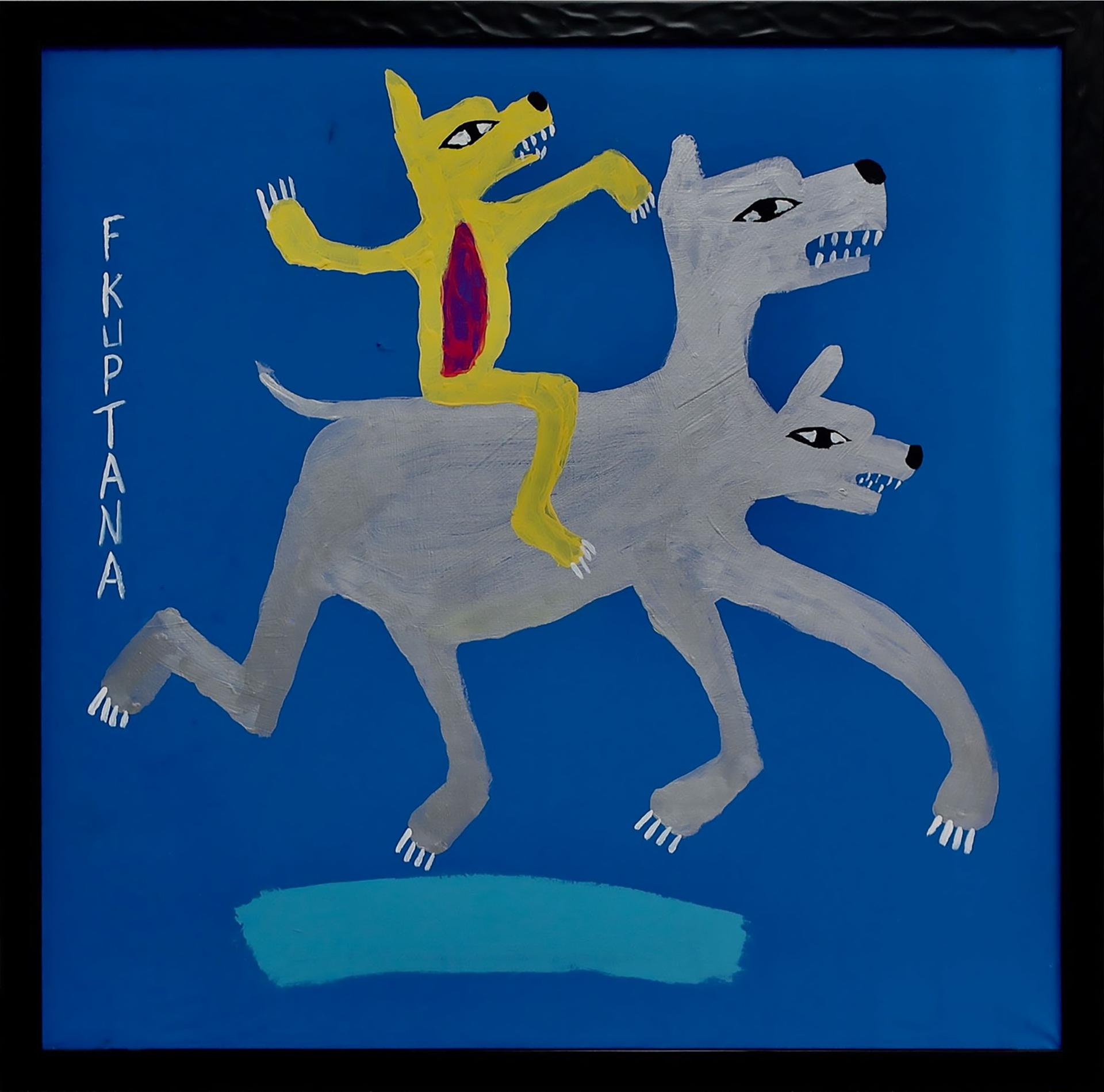 Floyd Kuptana (1964-2021) - Untitled (Rider On Two-Headed Wolf)