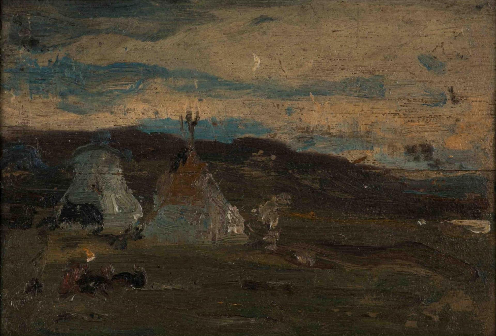 Edmund Montague Morris (1871-1913) - Landscape with Encampment