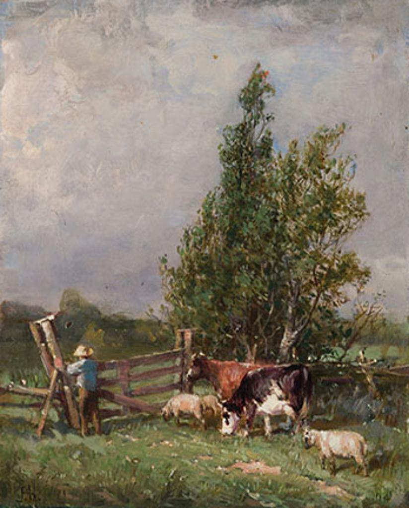 Peleg Franklin Frank Brownell (1857-1946) - Farmyard Scene