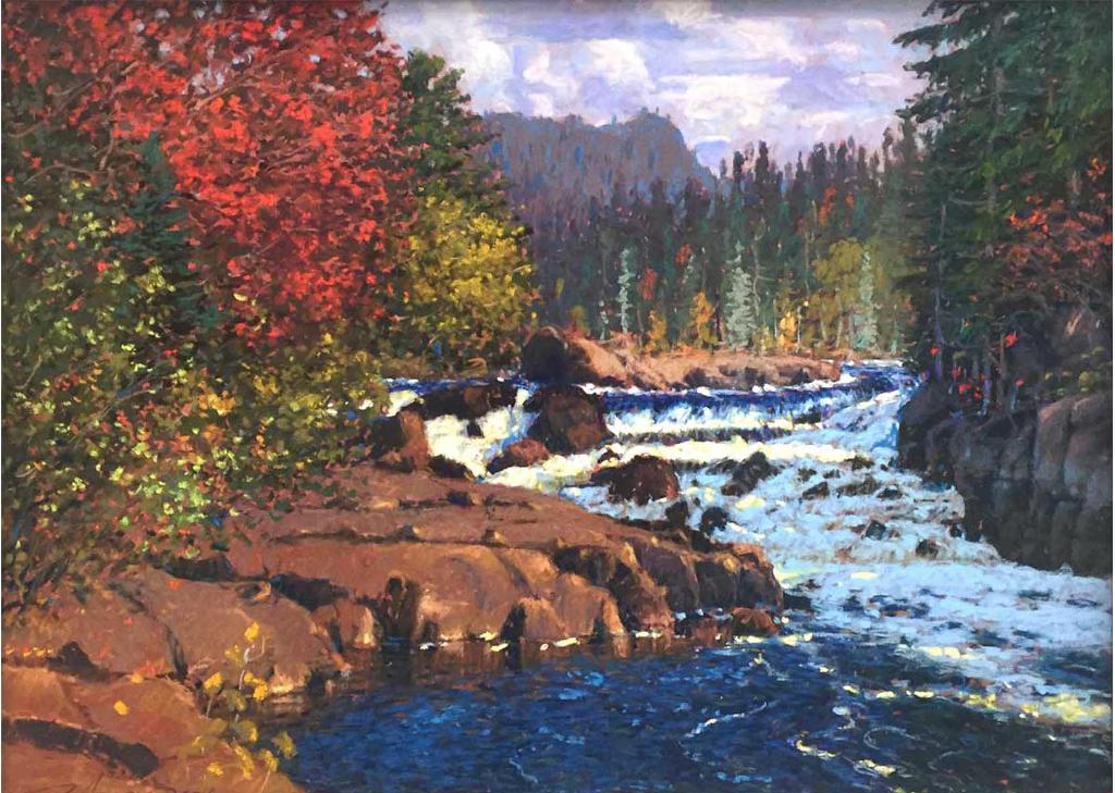 Richard Savoie (1959) - River rapids in autumn