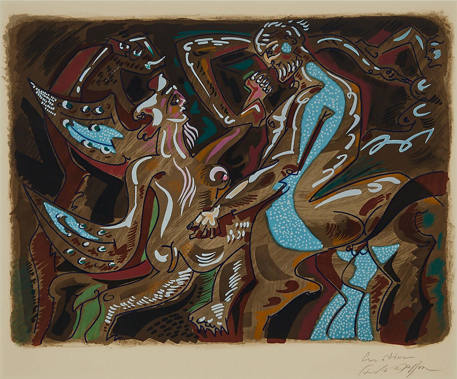 André Masson (1896-1987) - Adam And Eve, 1963