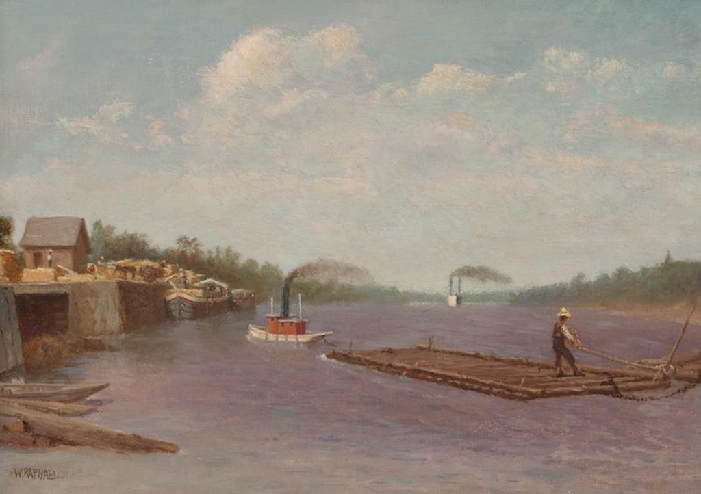 William Raphael (1833-1914) - Rafting on the Ottawa River