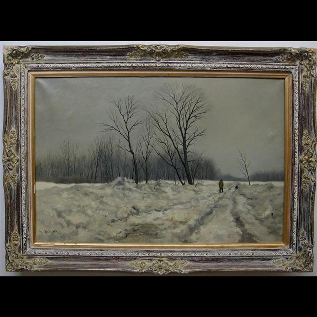 Alexis Arts (1940) - Man And Dog On Winter Roadway