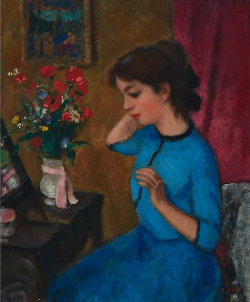 François Gall (1912-1987) - Jeune Fille Au Bouquet