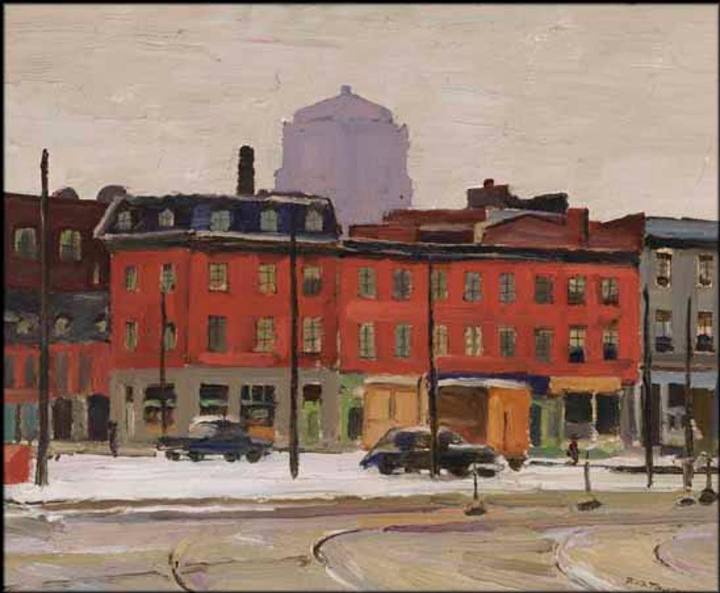 Frederick Bourchier Taylor (1906-1987) - Buildings, North Side, Chaboillez Square, Montreal