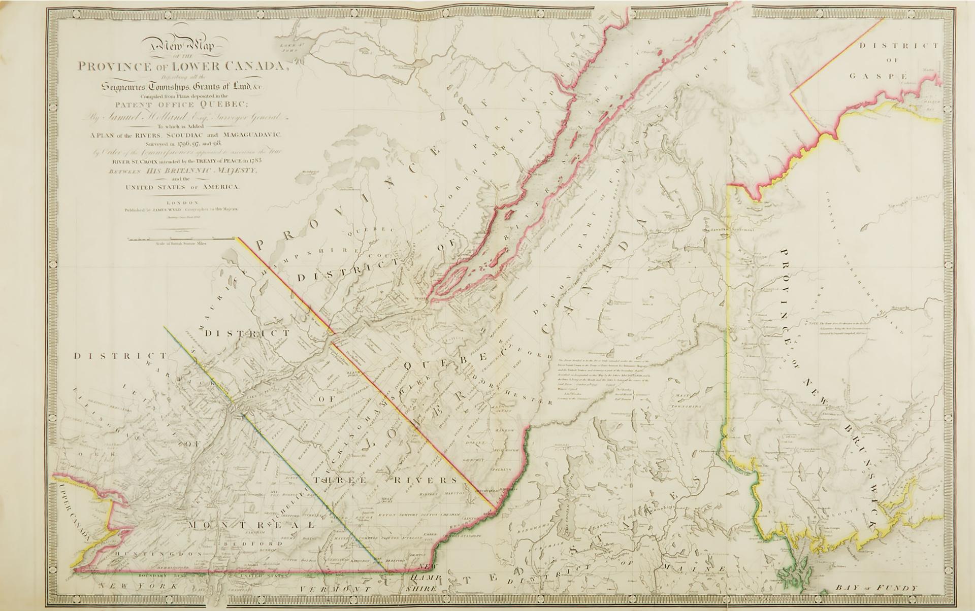 James Wyld - A New Map Of The Province Of Lower Canada, 1842