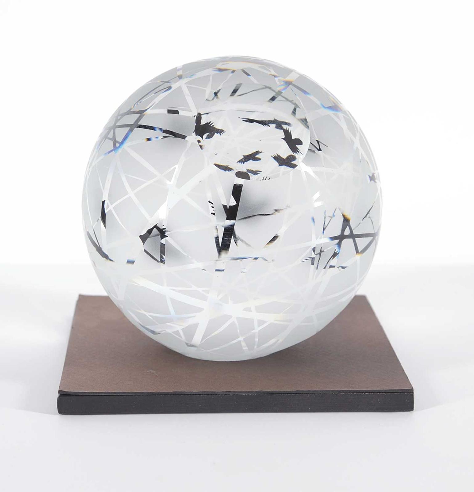 Jonathan Mossop - Clear Globe with Black Crows Inside