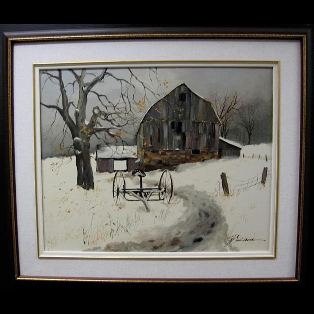 F. Wolfgang Schilbach - Old Barn With Wagon