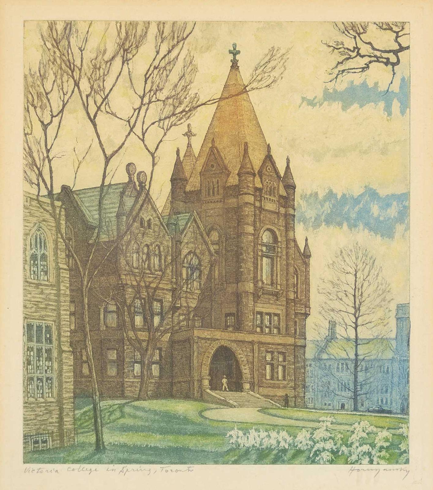 Nicholas Hornyansky (1896-1965) - Victoria College in Spring, Toronto