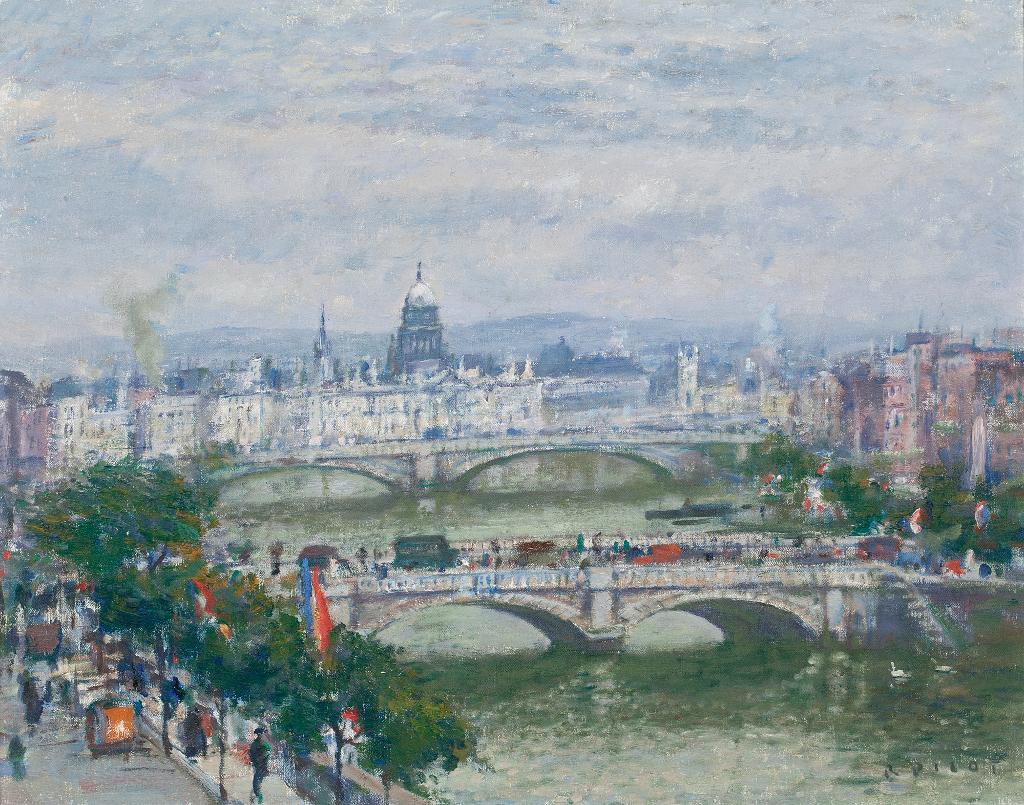 Robert Wakeham Pilot (1898-1967) - A Panoramic View Of Paris Looking Over The Pont Neuf To Les Invalides