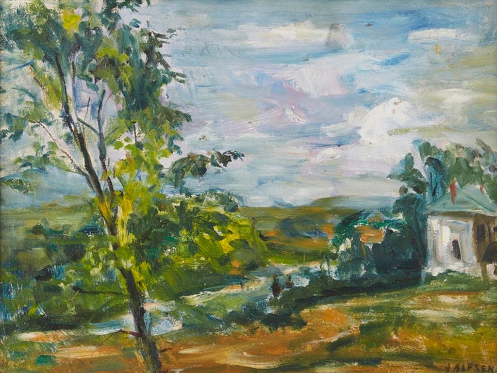 John Martin Alfsen (1902-1971) - Spring Landscape with Cottage