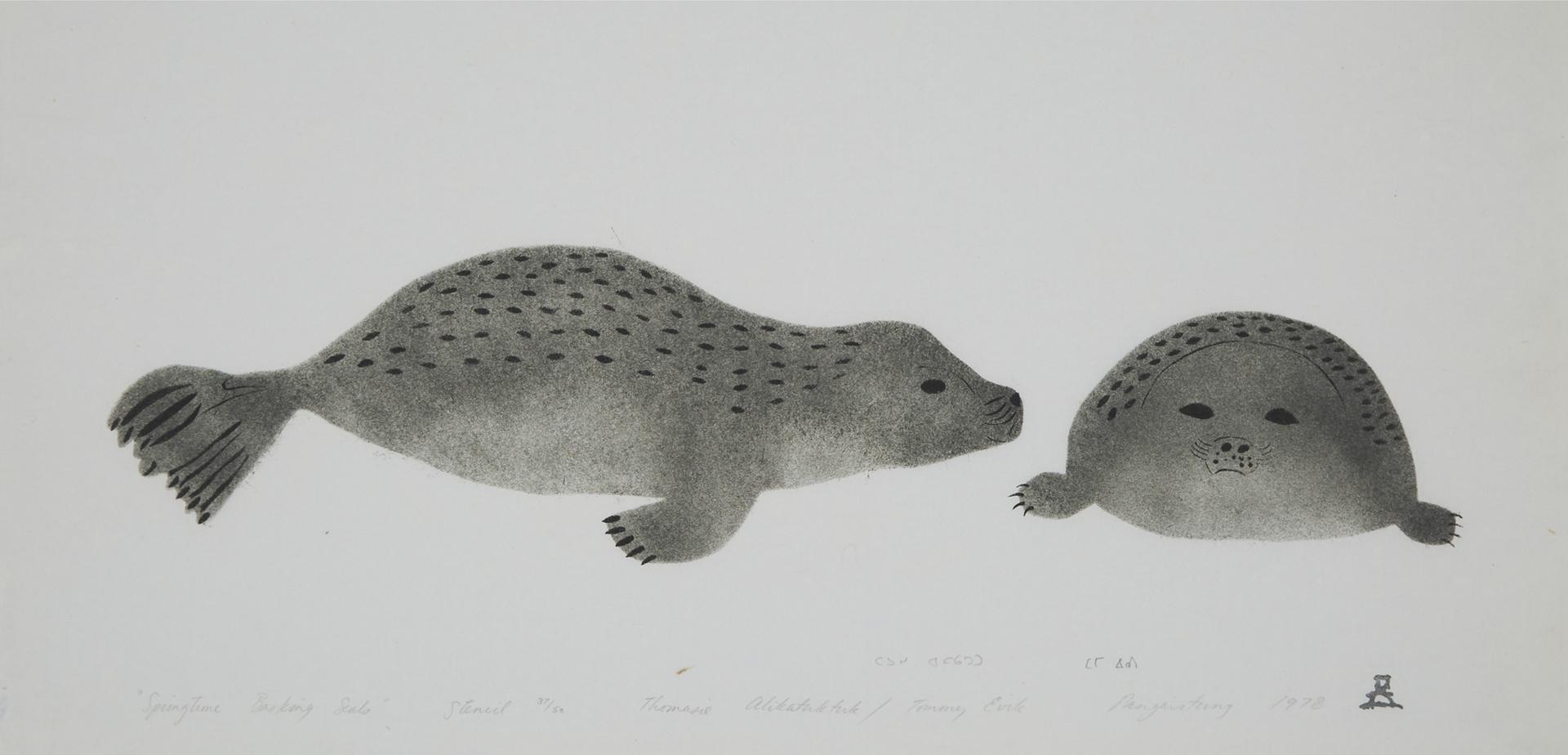 Thomasie Alikatuktuk (1953) - Springtime Basking Seals