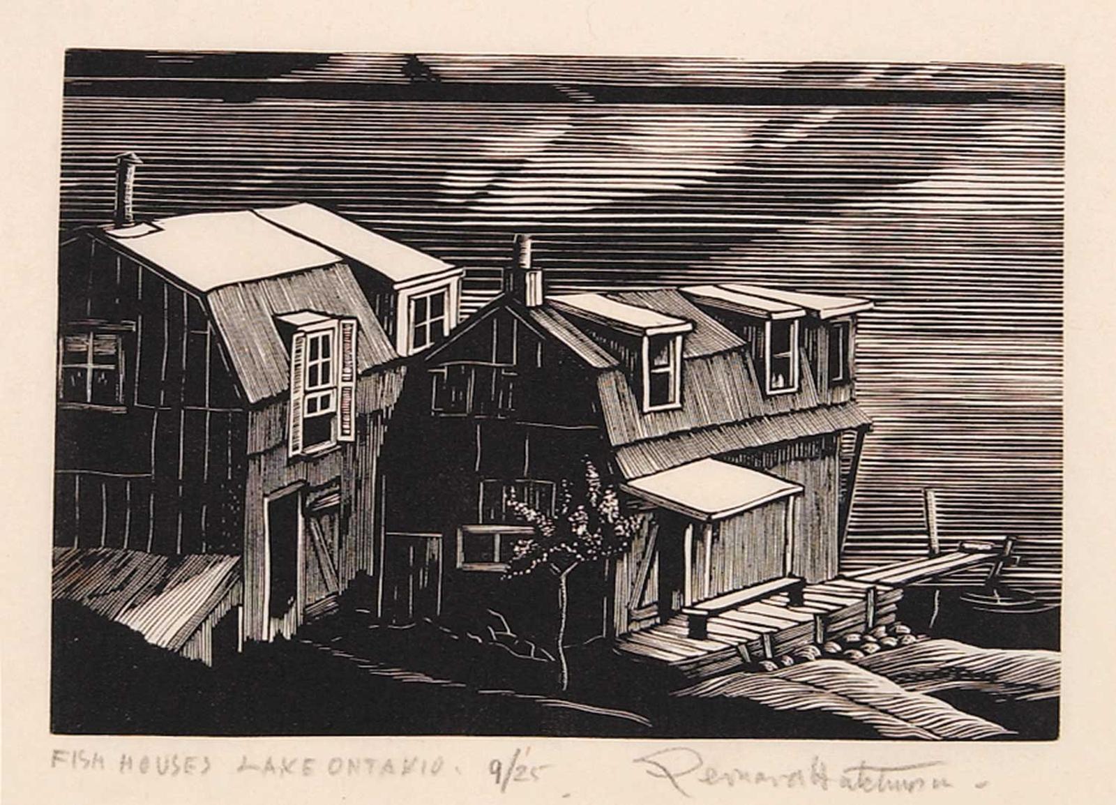Leonard Hutchinson (1896-1980) - Fish Houses, Lake Ontario  #9/25