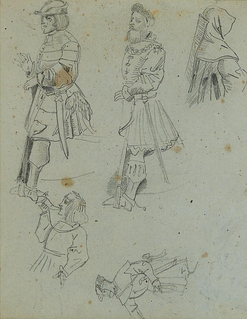 Eugène Delacroix (1798-1863) - Studien Nach Mittel-Alterlichen Kostümen (Studies On Medieval Costumes)