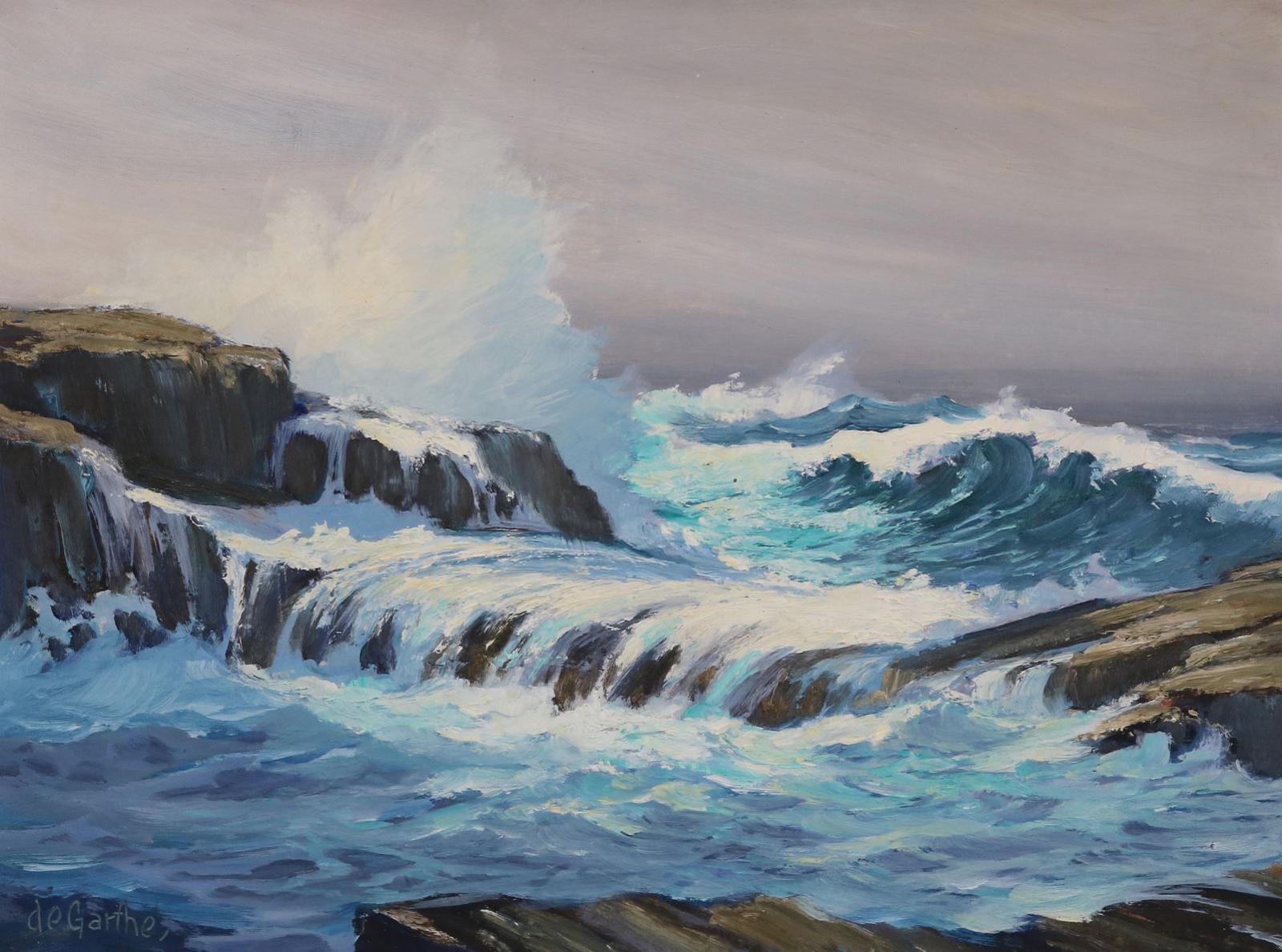 William Edward de Garthe (1907-1983) - Rocks And Crashing Waves, Peggys Cove