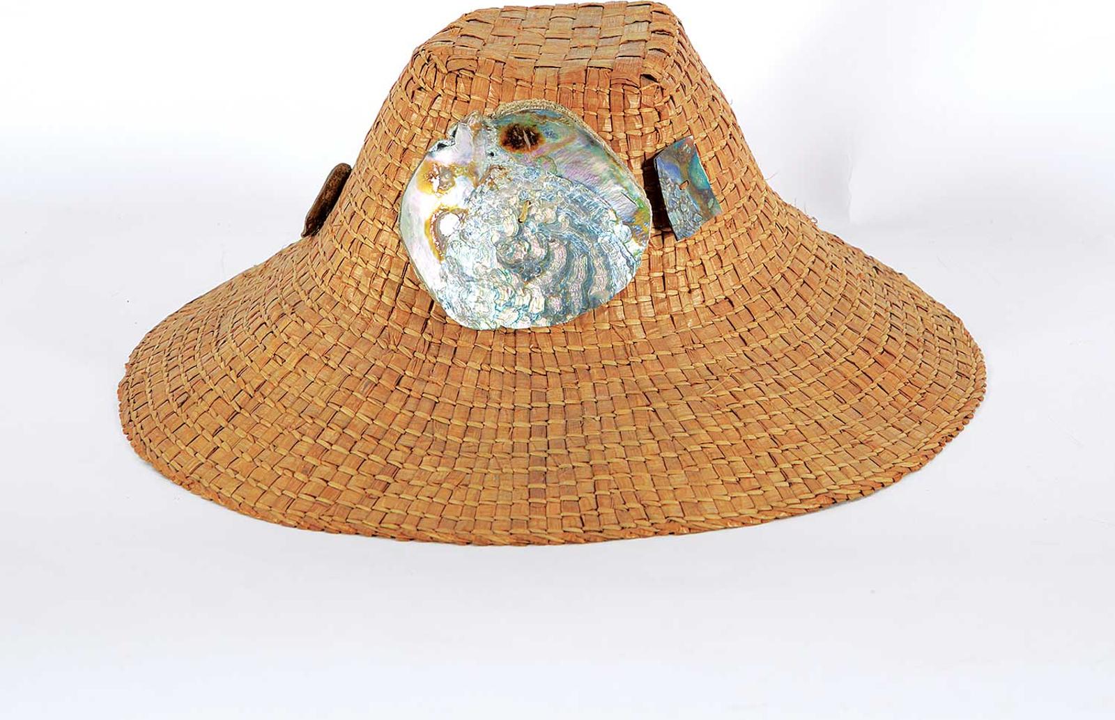 Isabel Weir - Woven Hat with Large Shell Buttons