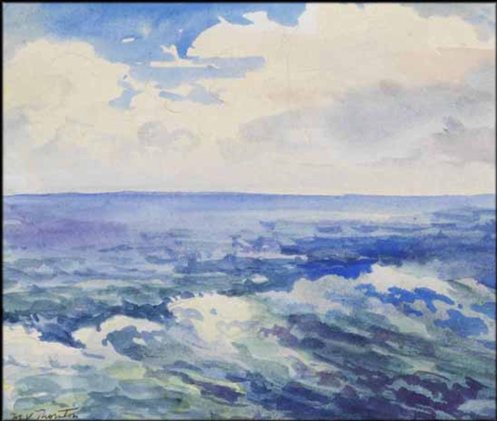 Mildred Valley Thornton (1890-1967) - Seascape / Mountain Scene (verso)