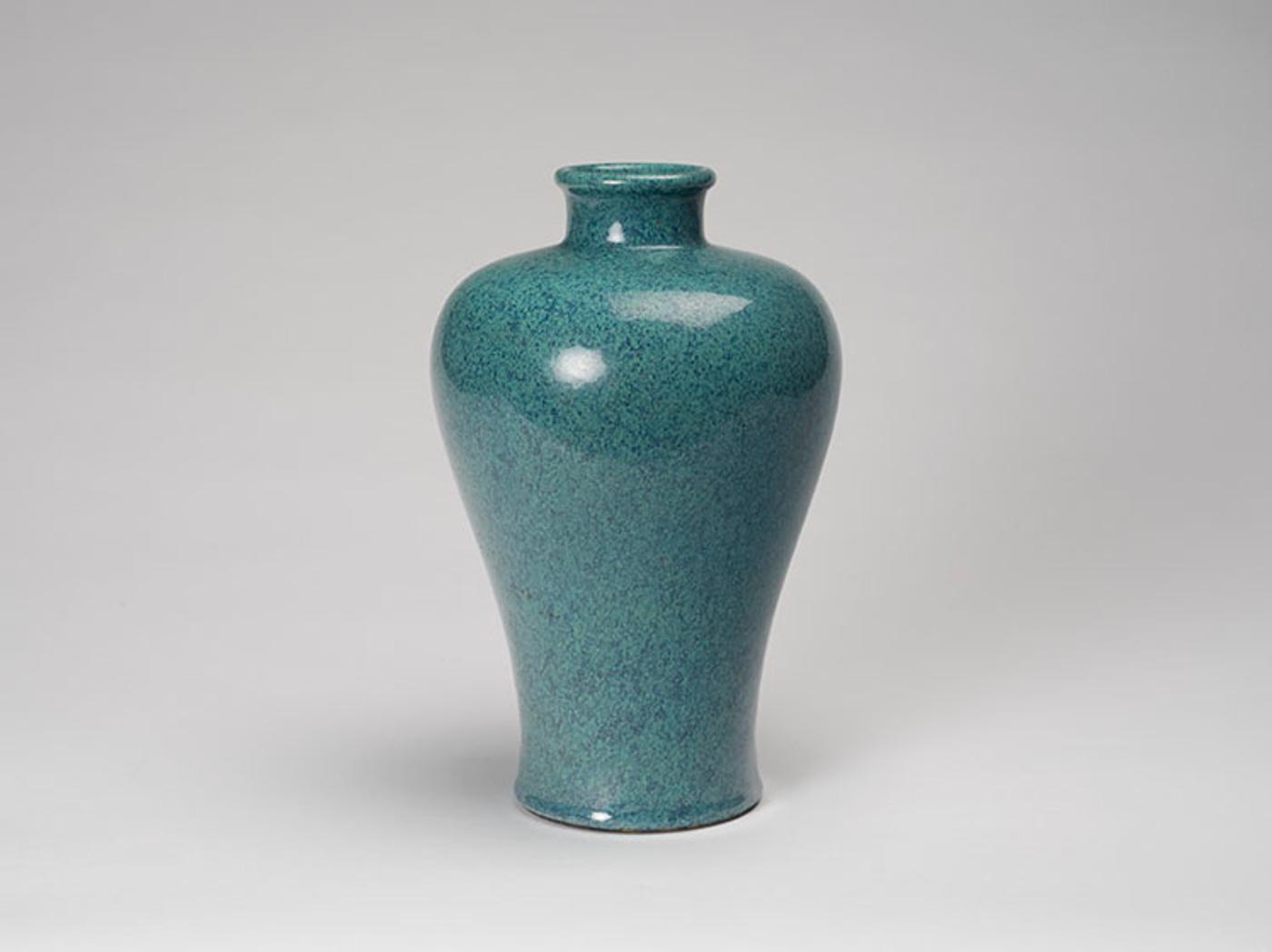 Chinese Art - A Chinese Robin's Egg Glazed Meiping Vase, Qianlong Mark