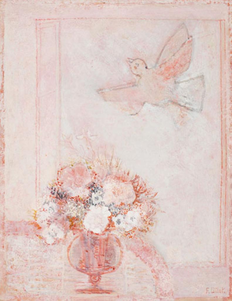 Françoise Gilot (1921) - Pink Bouquet with Dove
