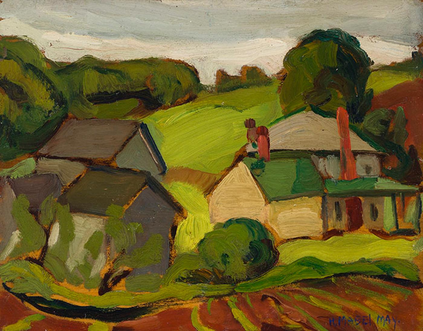 Henrietta Mabel May (1877-1971) - Knowlton Farm / Knowlton House (verso)