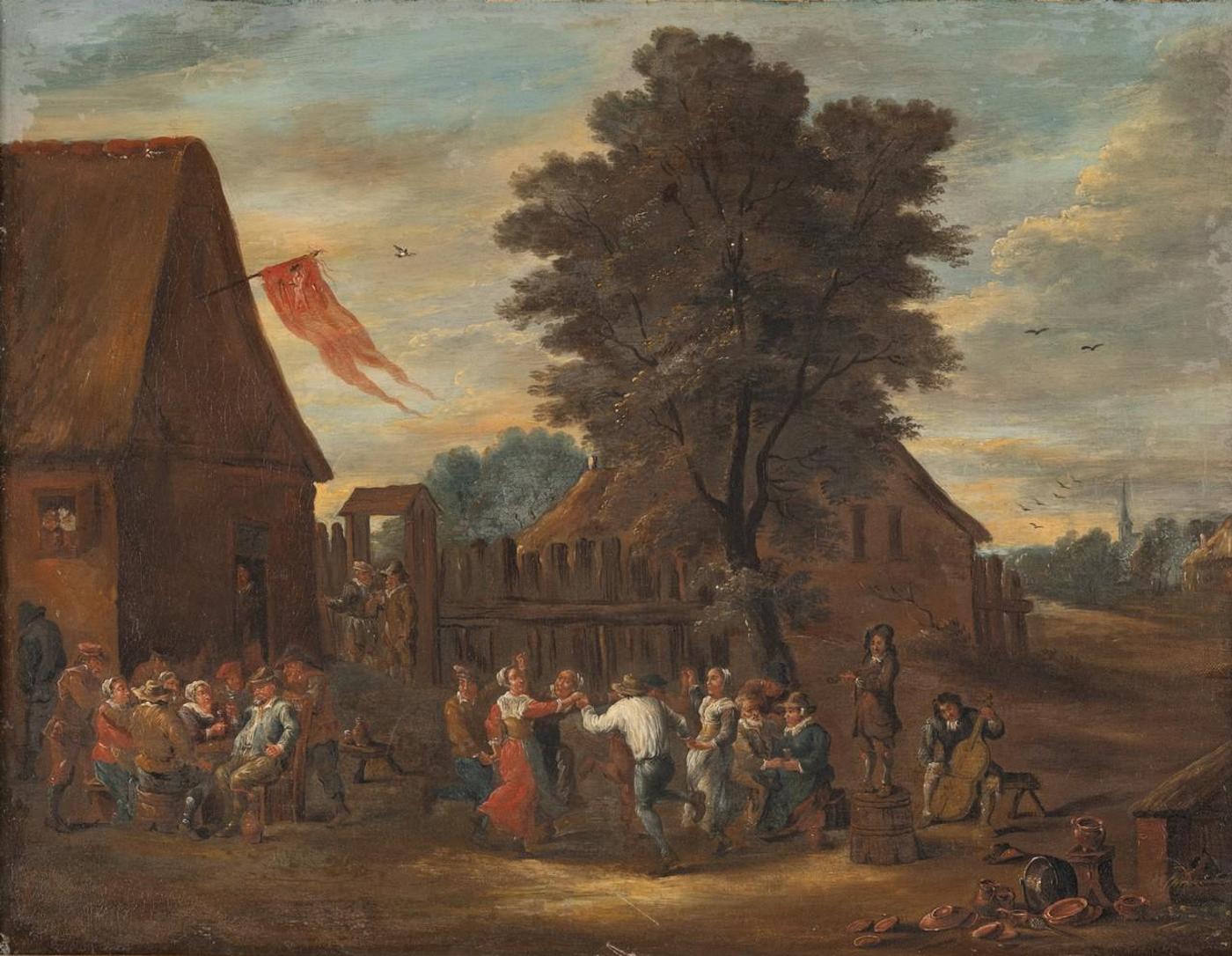 In The Manner of David Teniers (1610-1696) - Untitled - Villagers Merrymaking