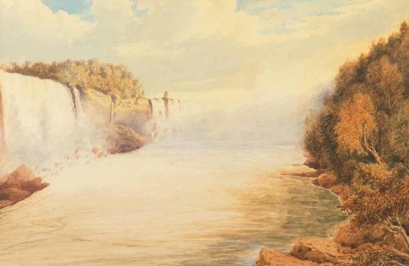 John Herbert Caddy (1801-1883) - Niagara Falls, From Binder's Cave