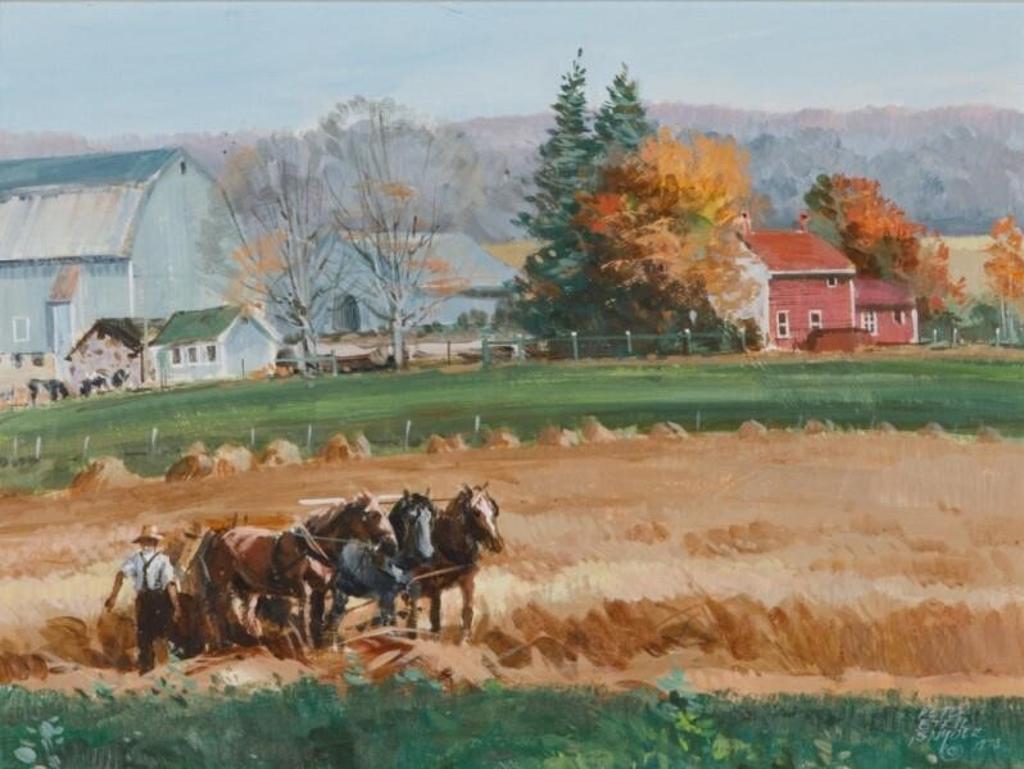 Peter Etril Snyder (1944-2017) - Farmer and Horses Tilling the Field