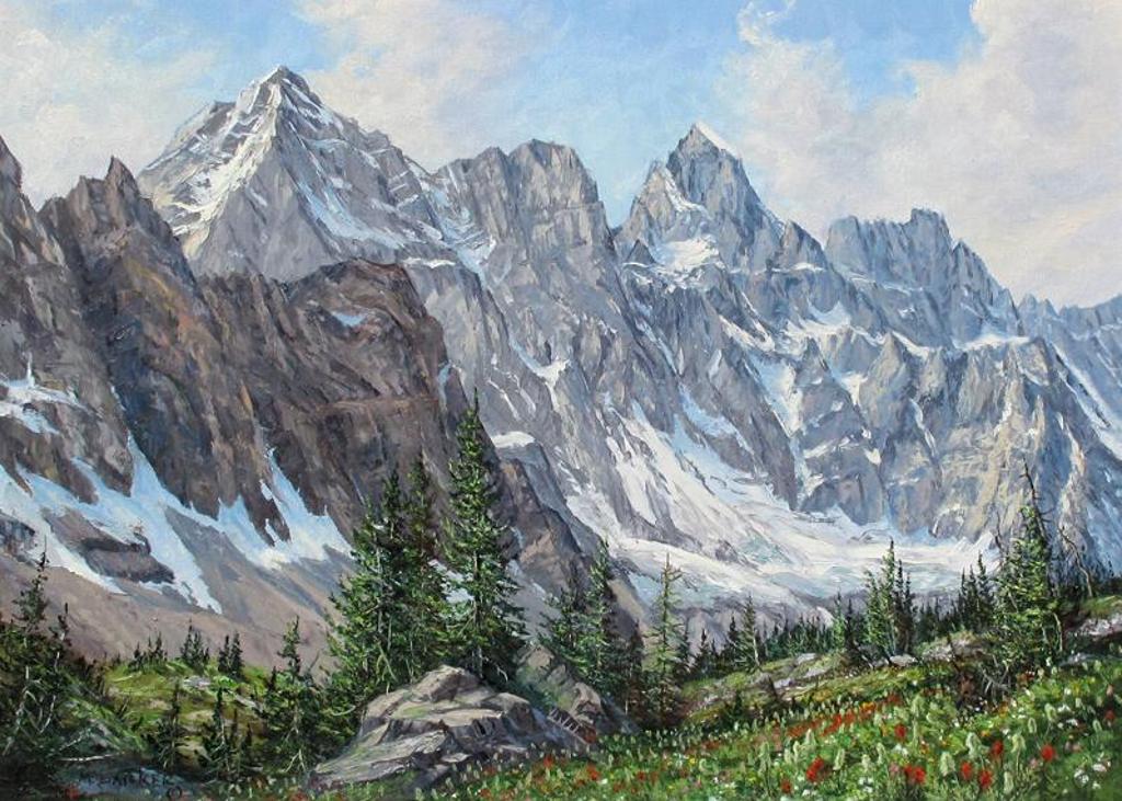 Marion E. Barker (1936-2016) - Mountain Peaks And Wildflowers