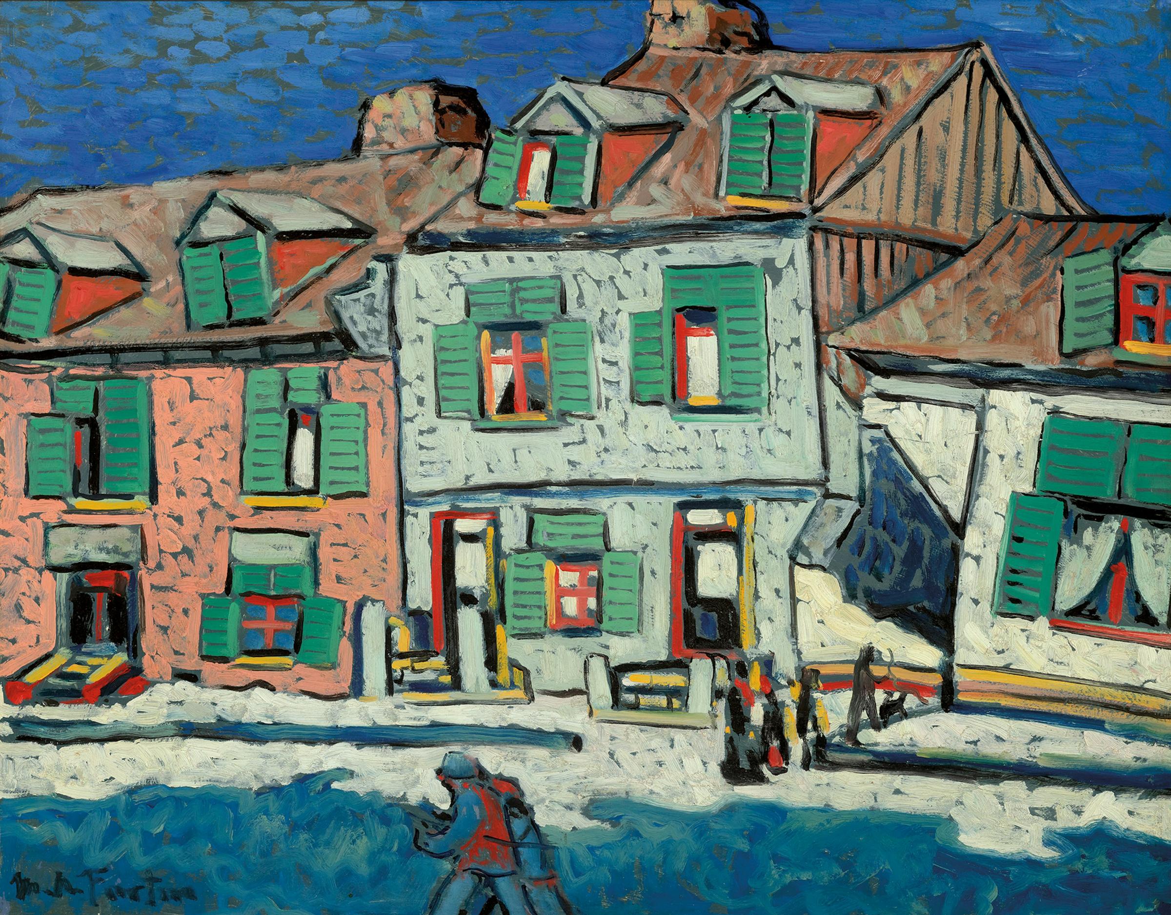 Marc-Aurèle Fortin (1888-1970) - Près de Café à Montréal, Rue Wolfe