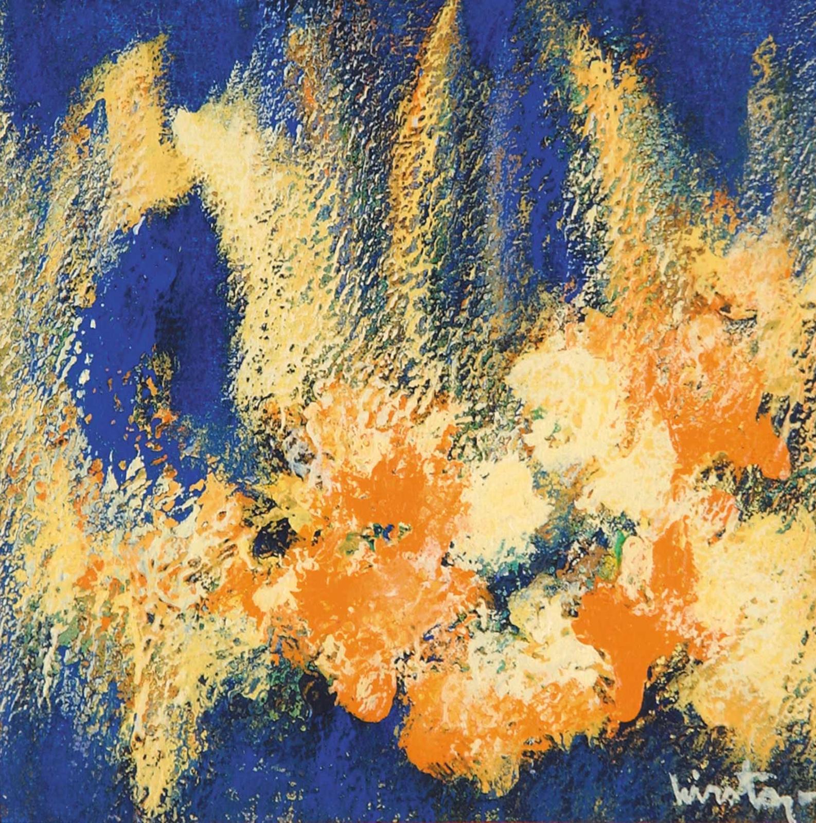 Temistokl Vyrsta Wirsty - Untitled - Abstract Yellow, Orange and Blue