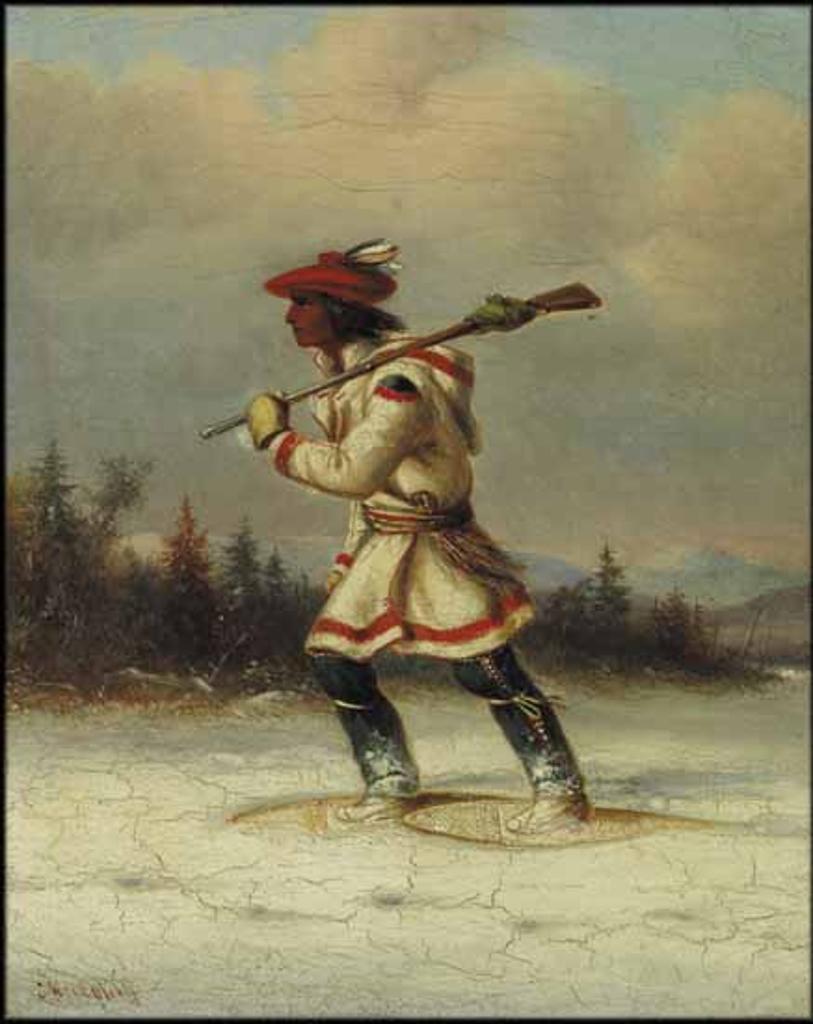 Cornelius David Krieghoff (1815-1872) - Trapper on Snowshoes