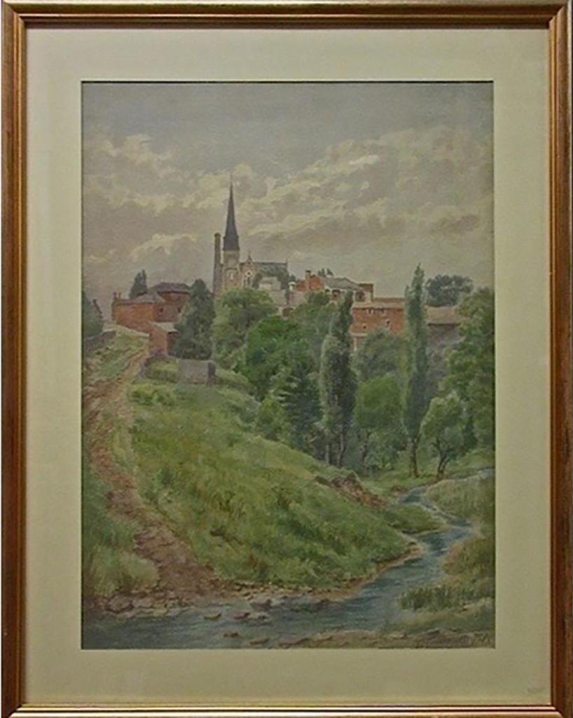 Thomas Mower Martin (1838-1934) - Village View From Creek