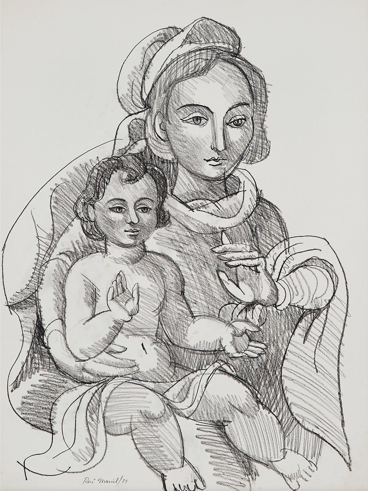 René Marcil (1917-1993) - Untitled (Madonna And Child), 1981