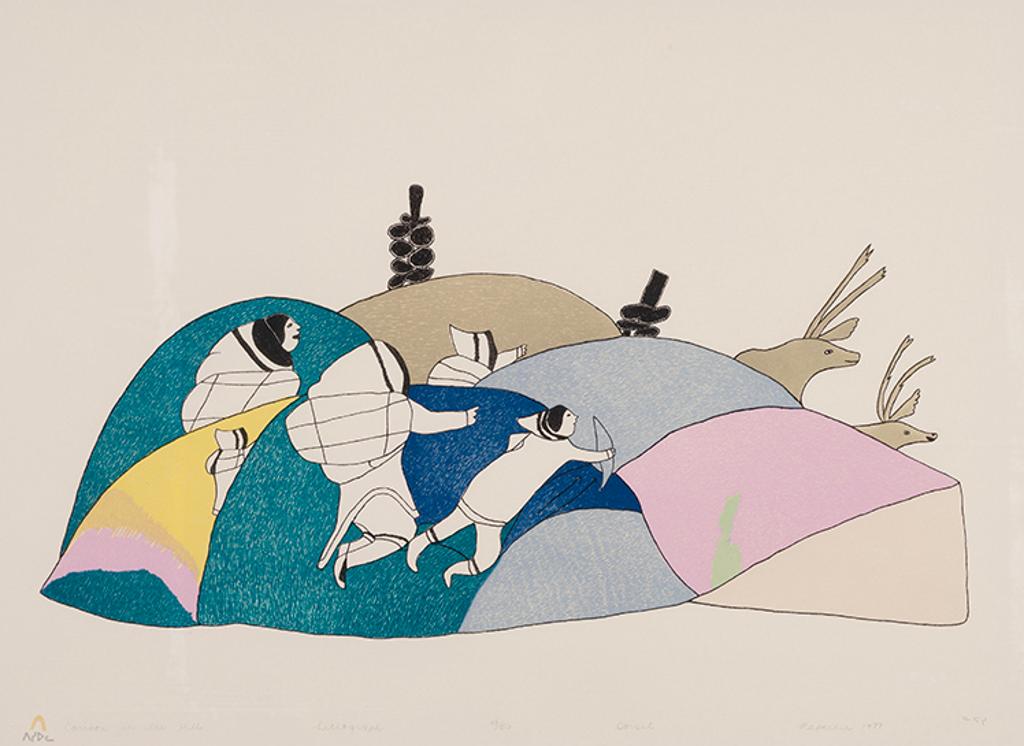 Napatchie Pootoogook (1938-2002) - Caribou in the Hills